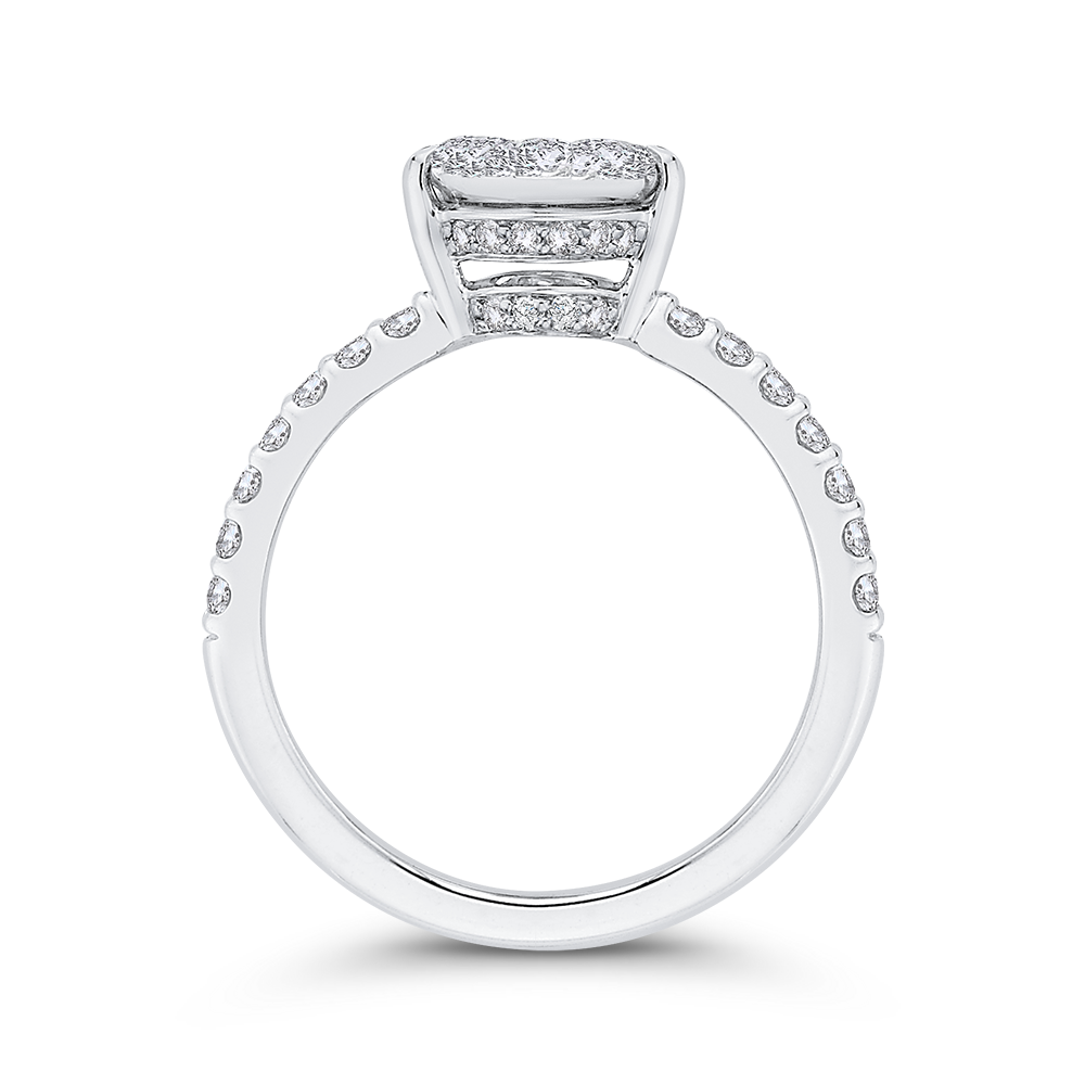 Round Diamond Engagement Ring in 14K White Gold