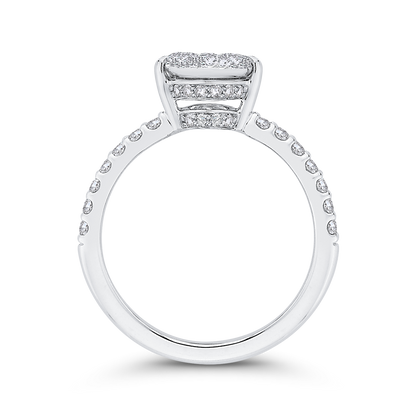 Round Diamond Engagement Ring in 14K White Gold