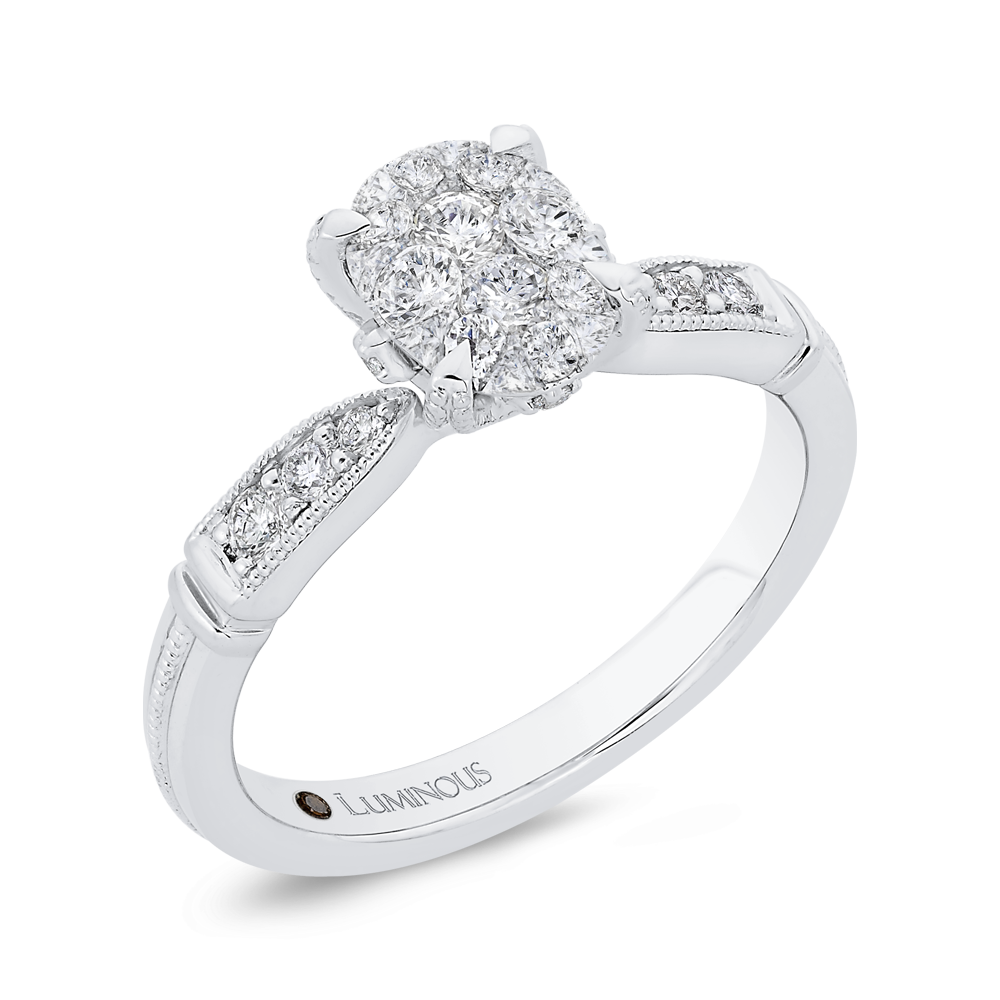 Round Diamond Engagement Ring in 14K White Gold