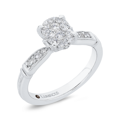 Round Diamond Engagement Ring in 14K White Gold