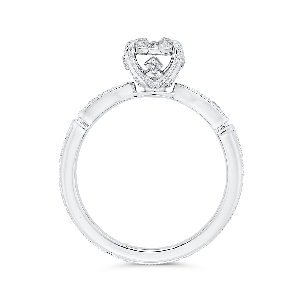 Round Diamond Engagement Ring in 14K White Gold