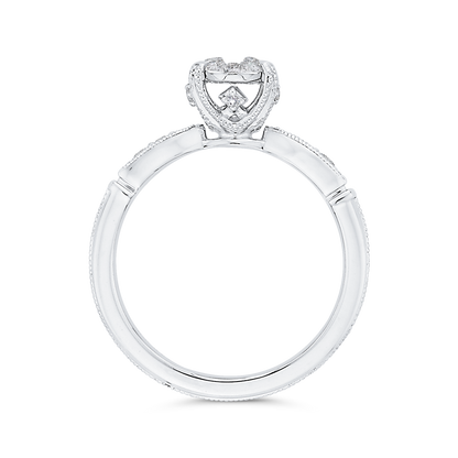 Round Diamond Engagement Ring in 14K White Gold