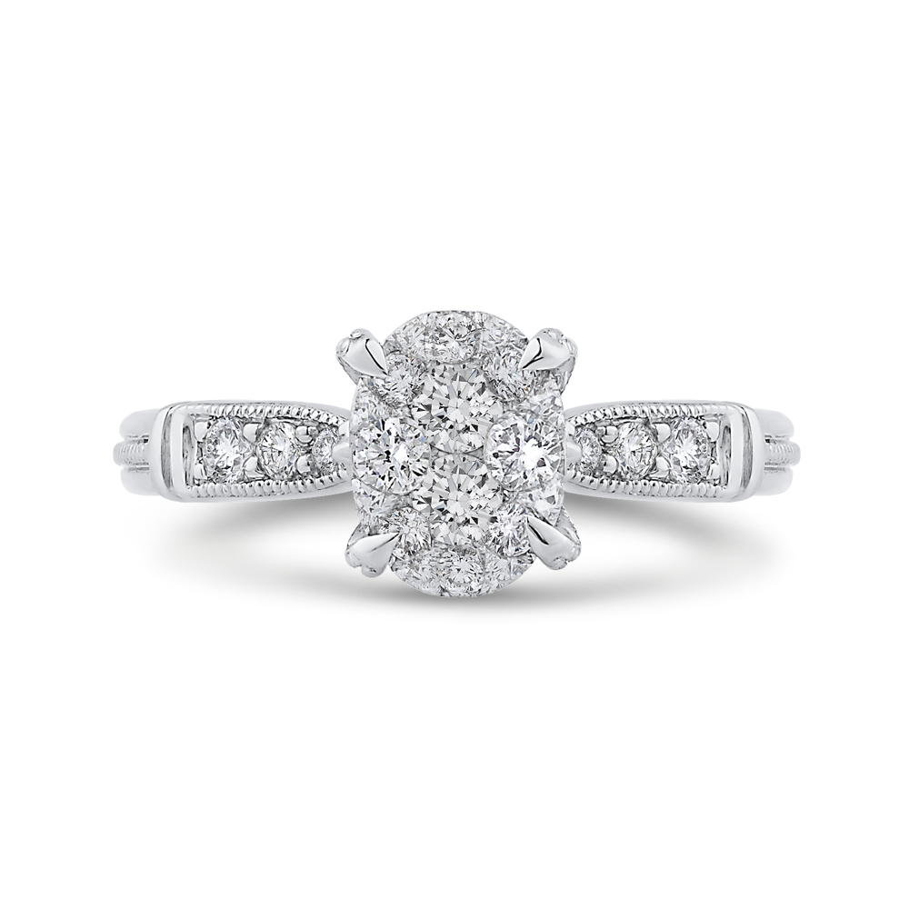 Round Diamond Engagement Ring in 14K White Gold