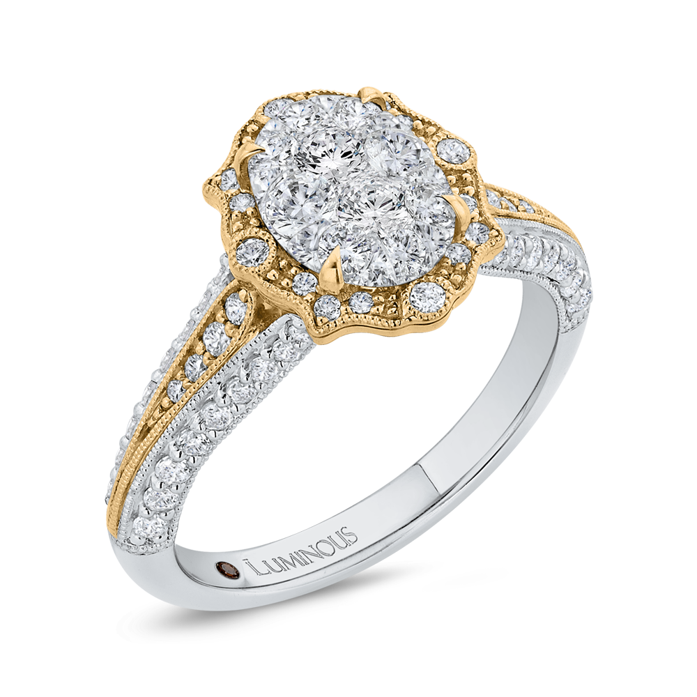 Diamond Engagement Ring in 14K Two Tone Gold