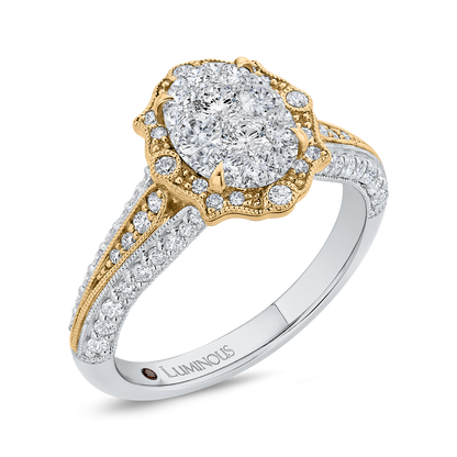 Diamond Engagement Ring in 14K Two Tone Gold