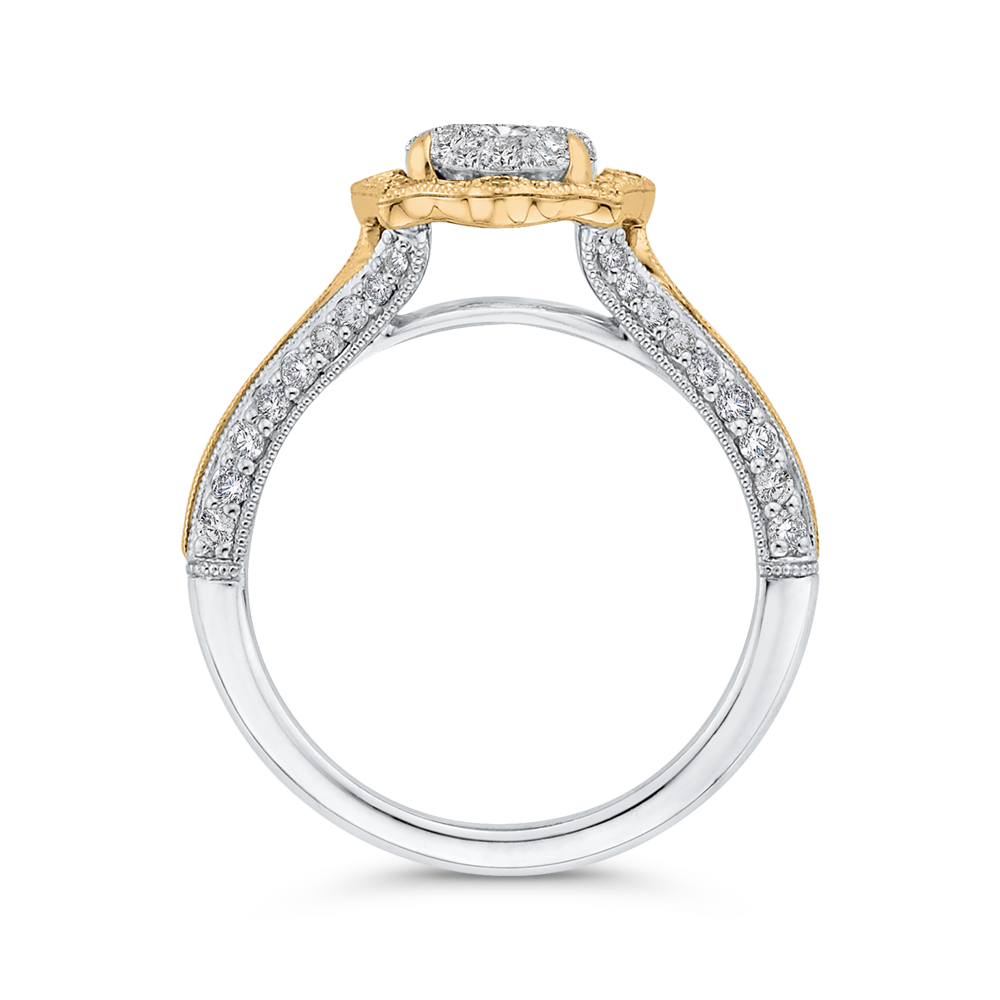 Diamond Engagement Ring in 14K Two Tone Gold