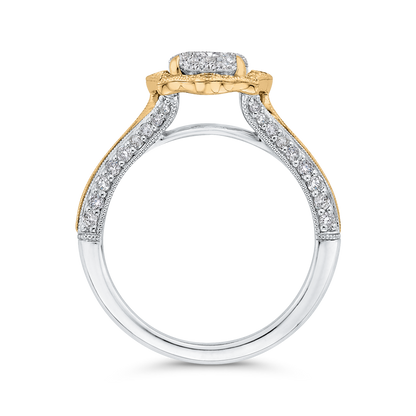 Diamond Engagement Ring in 14K Two Tone Gold