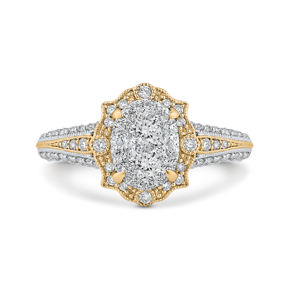 Diamond Engagement Ring in 14K Two Tone Gold