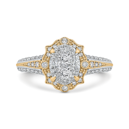 Diamond Engagement Ring in 14K Two Tone Gold