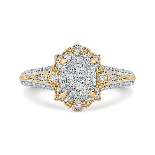 Diamond Engagement Ring in 14K Two Tone Gold