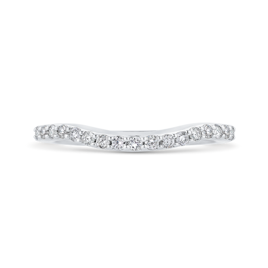 Round Diamond Wedding Band in 14K White Gold