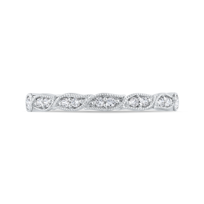 Round Diamond Wedding Band in 14K White Gold
