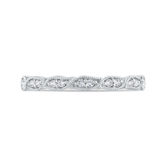 Round Diamond Wedding Band in 14K White Gold