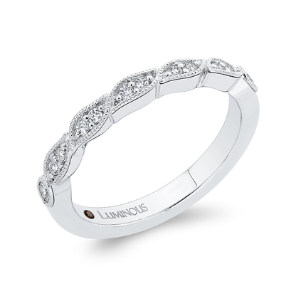 Round Diamond Wedding Band in 14K White Gold
