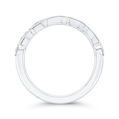Round Diamond Wedding Band in 14K White Gold
