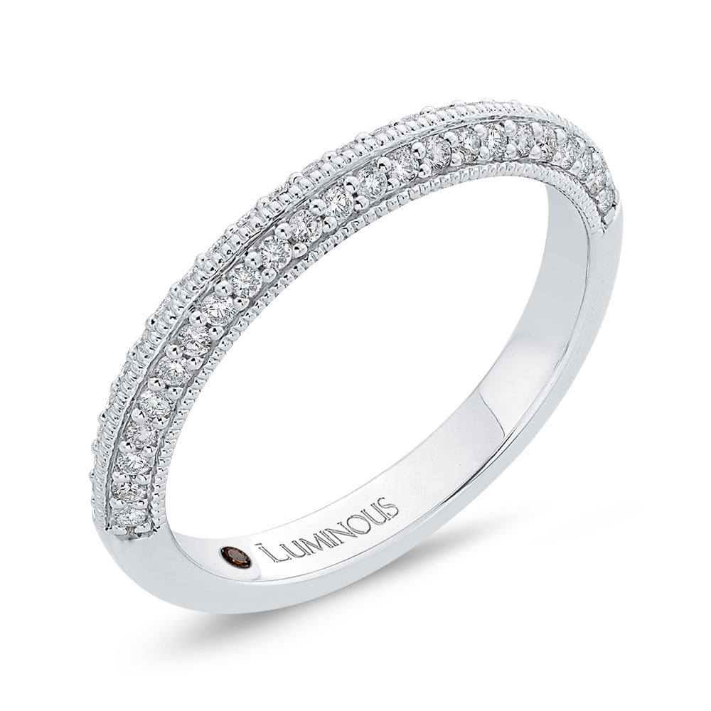 Round Diamond Half-Eternity Wedding Band in 14K White Gold