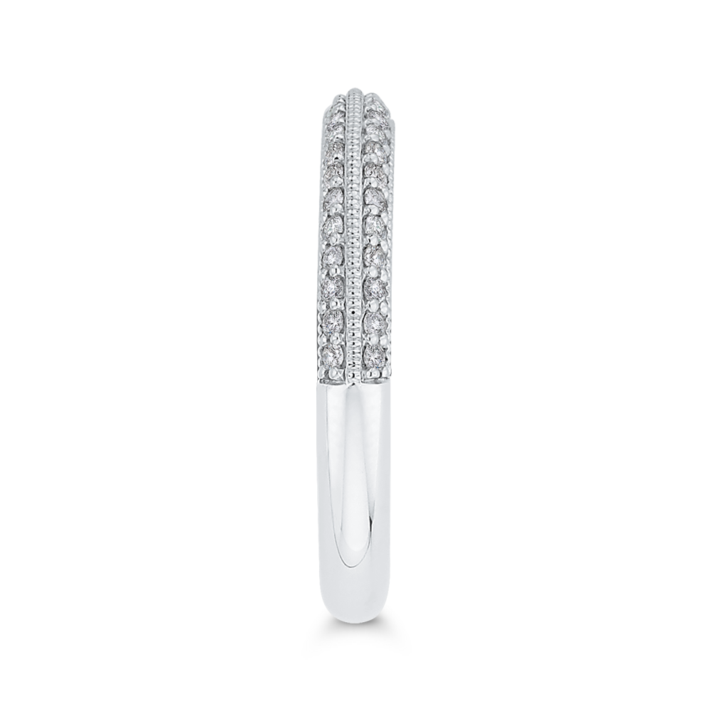 Round Diamond Half-Eternity Wedding Band in 14K White Gold