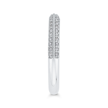 Round Diamond Half-Eternity Wedding Band in 14K White Gold