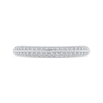 Round Diamond Half-Eternity Wedding Band in 14K White Gold