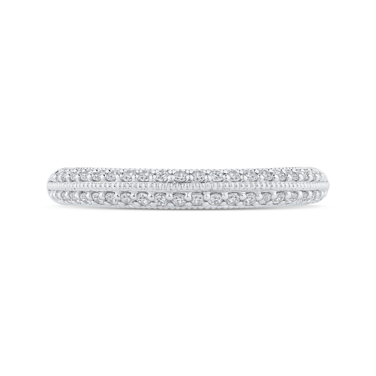 Round Diamond Half-Eternity Wedding Band in 14K White Gold