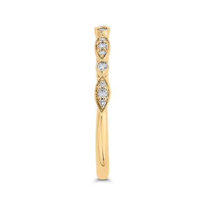Round Diamond Half-Eternity Wedding Band in 14K Yellow Gold