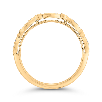 Round Diamond Half-Eternity Wedding Band in 14K Yellow Gold