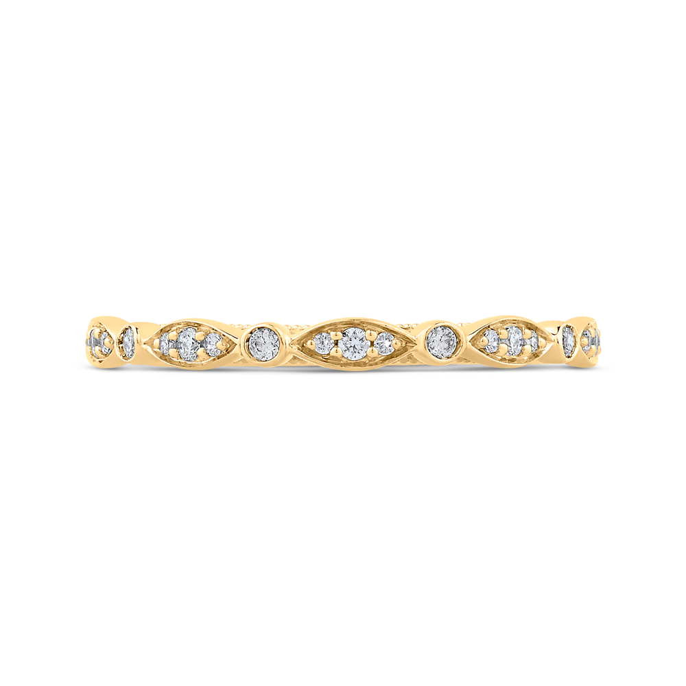 Round Diamond Half-Eternity Wedding Band in 14K Yellow Gold