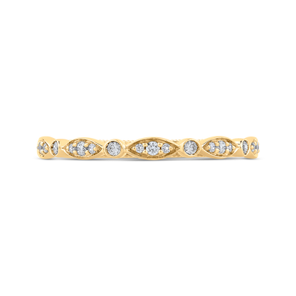 Round Diamond Half-Eternity Wedding Band in 14K Yellow Gold