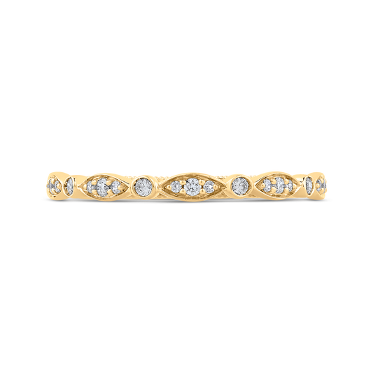 Round Diamond Half-Eternity Wedding Band in 14K Yellow Gold