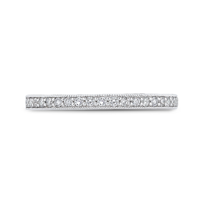 Round Diamond Wedding Band in 14K Two Tone Gold