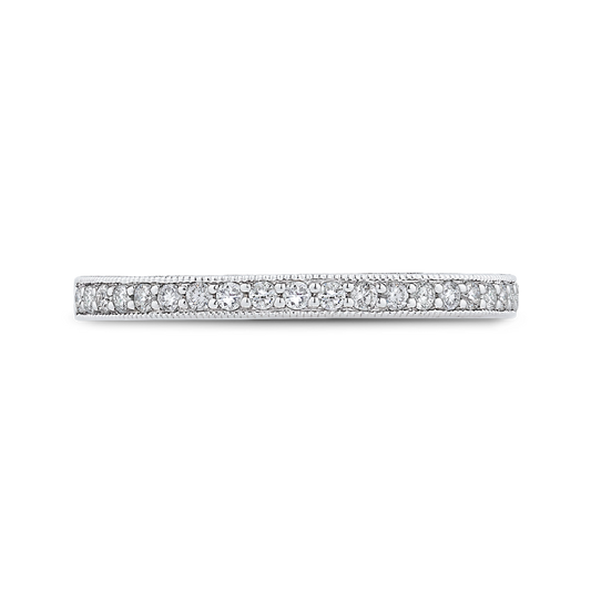 Round Diamond Wedding Band in 14K Two Tone Gold