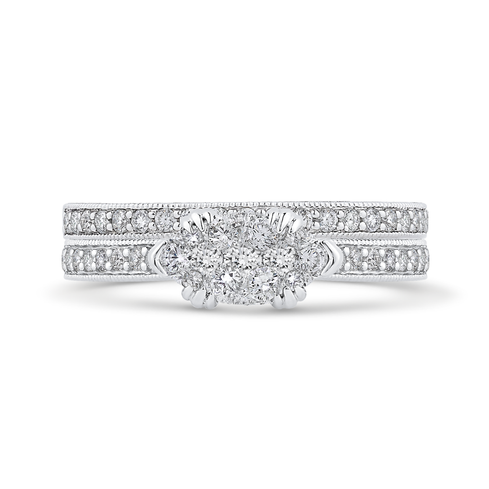 Round Diamond Engagement Ring in 14K Two Tone Gold