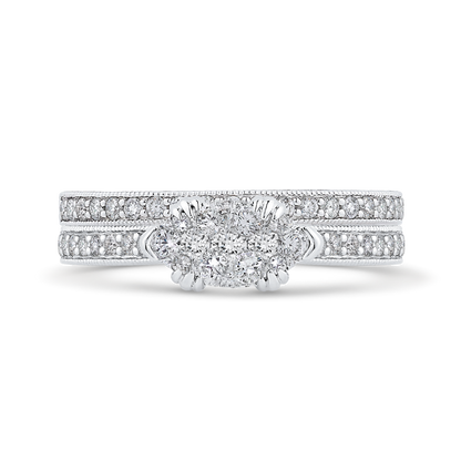 Round Diamond Engagement Ring in 14K Two Tone Gold
