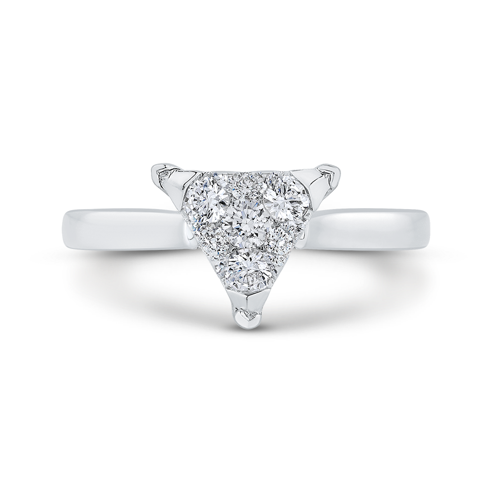 Round Diamond Engagement Ring in 14K White Gold