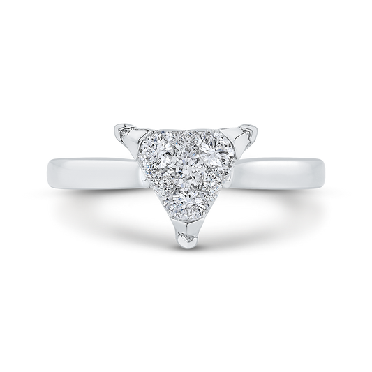 Round Diamond Engagement Ring in 14K White Gold