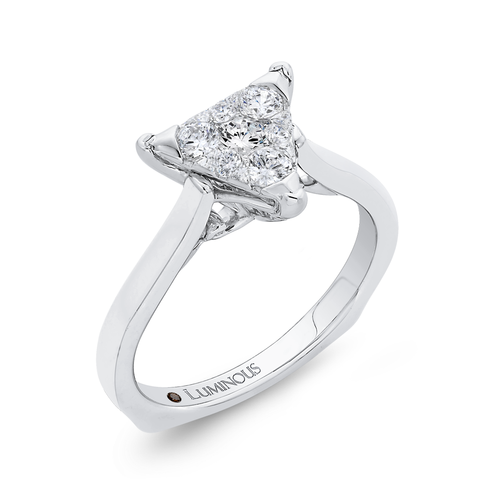 Round Diamond Engagement Ring in 14K White Gold