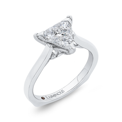 Round Diamond Engagement Ring in 14K White Gold