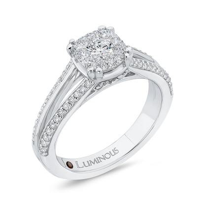 Round Diamond Engagement Ring in 14K White Gold