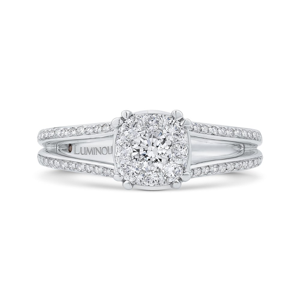 Round Diamond Engagement Ring in 14K White Gold