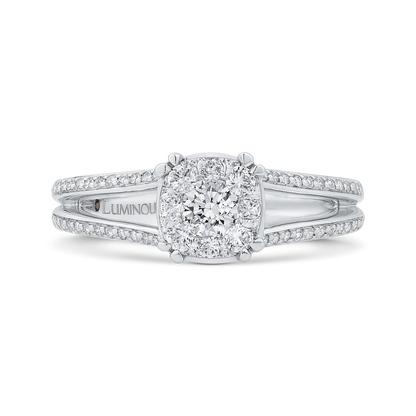 Round Diamond Engagement Ring in 14K White Gold