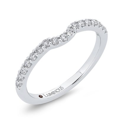 Diamond Half-Eternity Contour Wedding Band in 14K White Gold