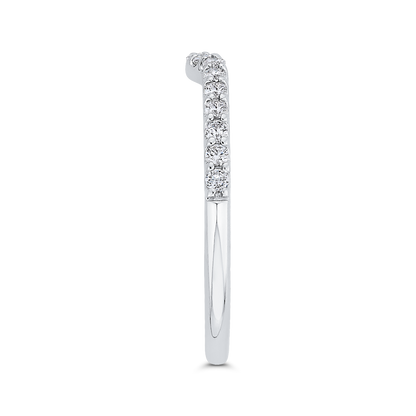 Diamond Half-Eternity Contour Wedding Band in 14K White Gold