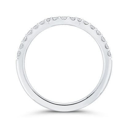 Diamond Half-Eternity Contour Wedding Band in 14K White Gold