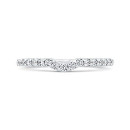 Diamond Half-Eternity Contour Wedding Band in 14K White Gold