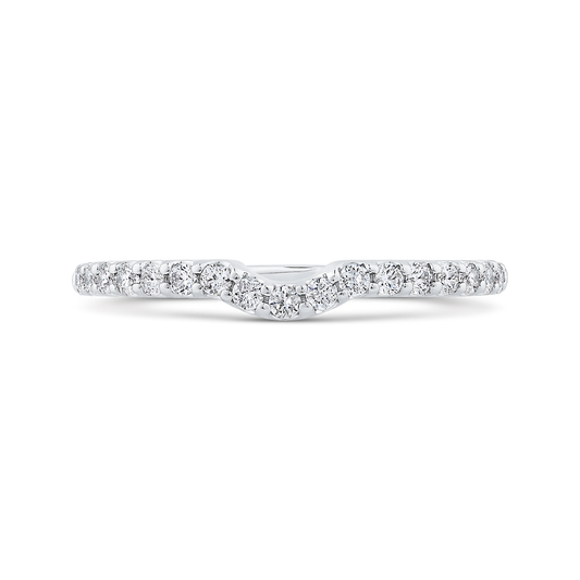 Diamond Half-Eternity Contour Wedding Band in 14K White Gold