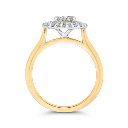 Round Diamond Engagement Ring in 14K Two Tone Gold