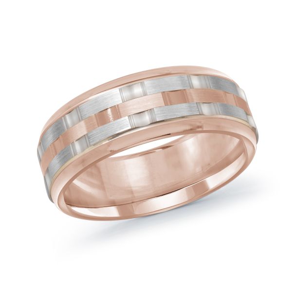 Malo Pink Gold Men's Wedding Band 8mm MRD-083-8P