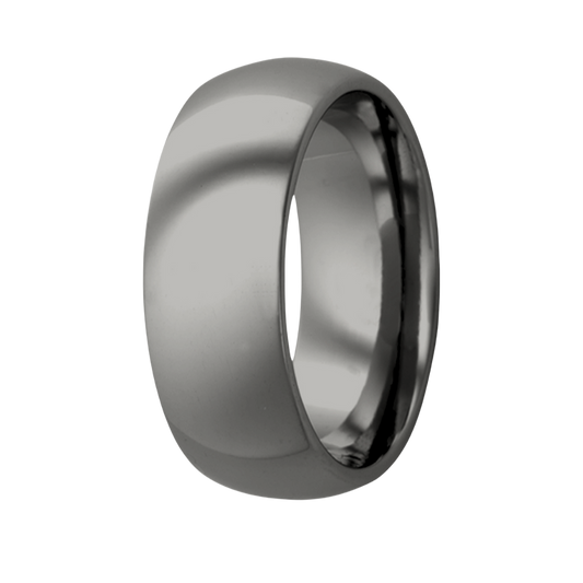 Titanium Dome Comfort Fit Polished Ring - Fast Delivery