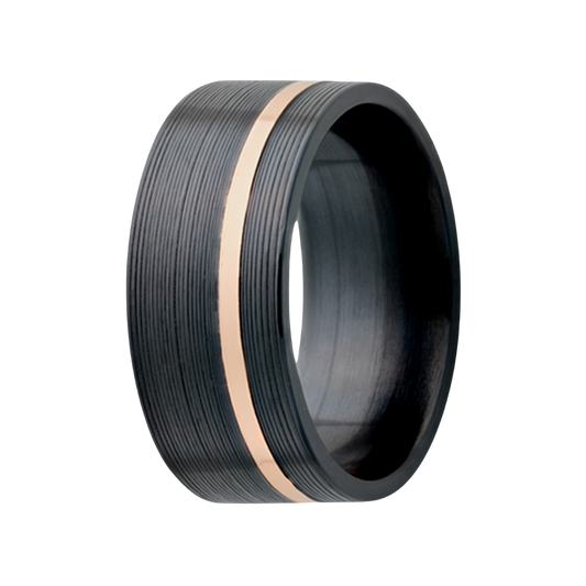 Zirconium RoseGold Comfort Fit Machine Finish Ring