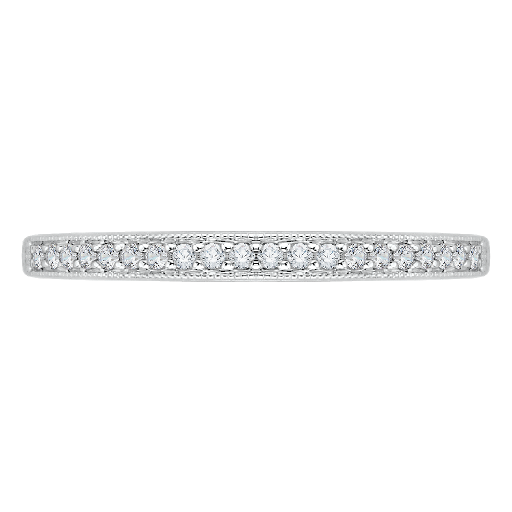 Round Diamond Wedding Band in 14K White Gold
